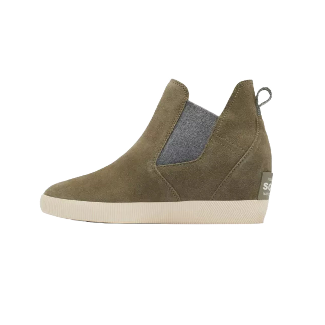 Sorel Women's Out N About Slip-On Wedge Boot in black with a stylish design and comfortable fit.