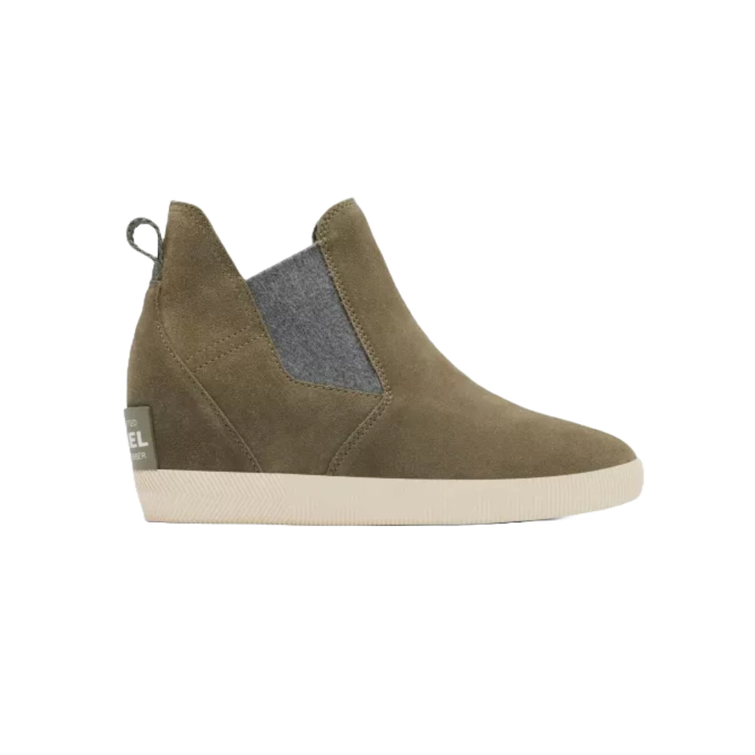 Sorel Women's Out N About Slip-On Wedge Boot in black with a stylish design and comfortable fit.