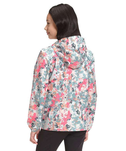 North Face Girls' Resolve Reflective Jacket #NF0A55LR0EA Tourmaline Blue Multi Floral Camo Print