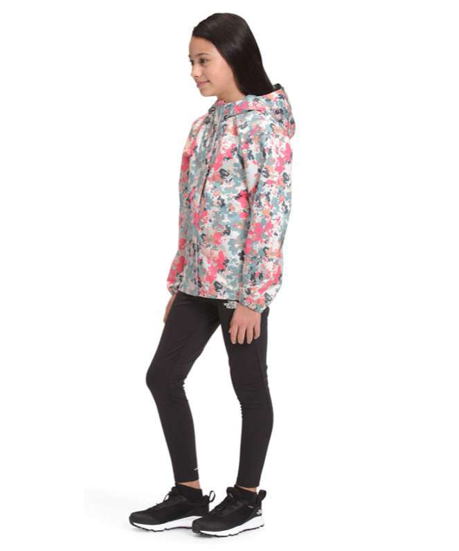 North Face Girls' Resolve Reflective Jacket #NF0A55LR0EA Tourmaline Blue Multi Floral Camo Print