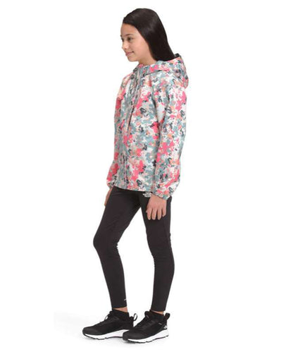 North Face Girls' Resolve Reflective Jacket #NF0A55LR0EA Tourmaline Blue Multi Floral Camo Print