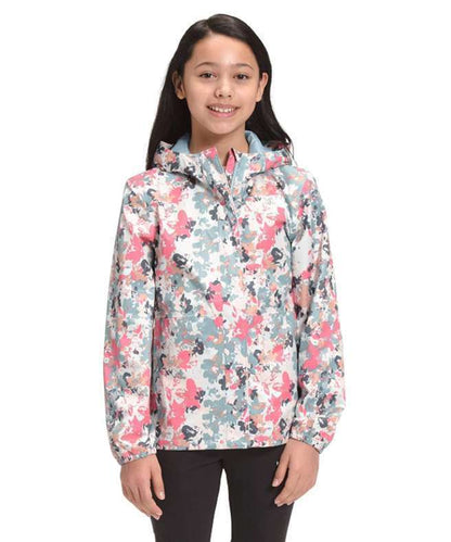 The North Face Girls' Resolve Reflective Jacket (Tourmaline Blue Multi Floral Camo Print)