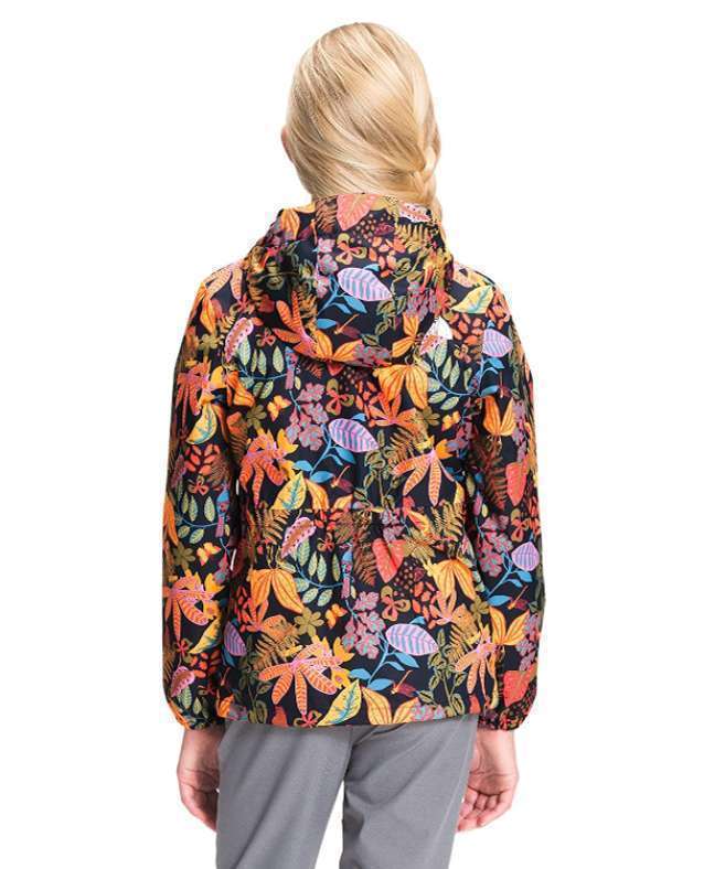 The North Face Girls' Resolve Reflective Jacket (Tourmaline Blue Multi Floral Camo Print)
