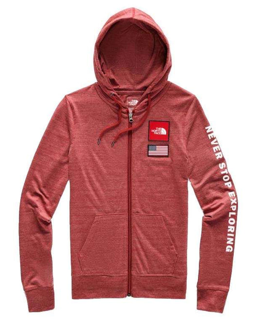 The North Face Women's  Americana Tri-Blend Full Zip Hoodie Cardinal Red