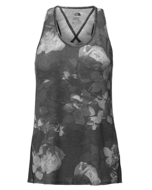 The North Face Women's Workout Racerback Tank  BLACK BOTANICAL PRINT