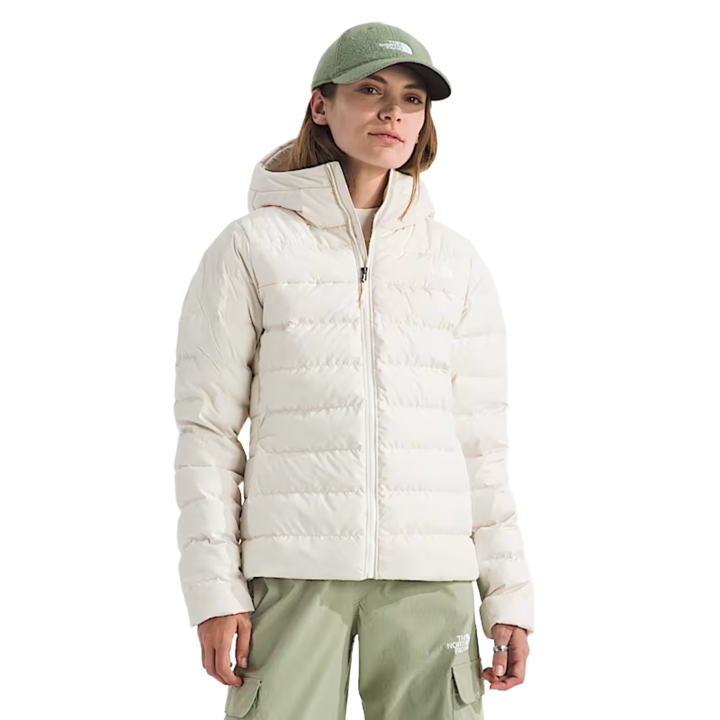 The North Face Women’s Aconcagua 3 Hoodie in black, featuring a quilted design, full front zip, and fitted hood for warmth and comfort.