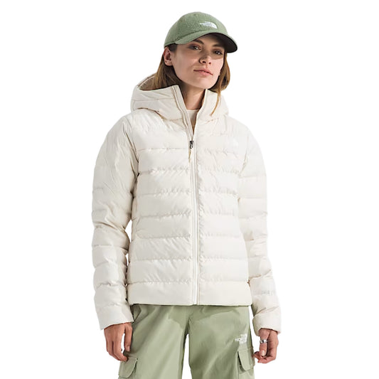 The North Face Women’s Aconcagua 3 Hoodie in black, featuring a quilted design, full front zip, and fitted hood for warmth and comfort.