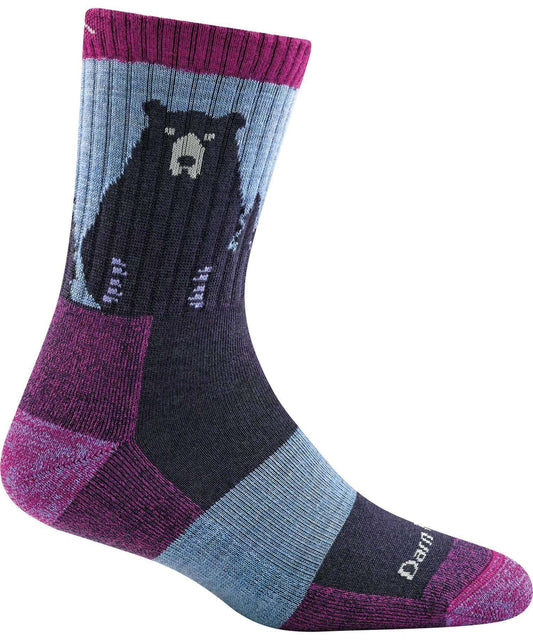 Darn Tough Women's Bear Town Micro Crew Lightweight Hiking Sock - Purple