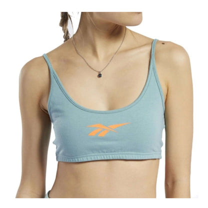 Reebok Women's Classic Vector Big Logo Bra - Green Slate
