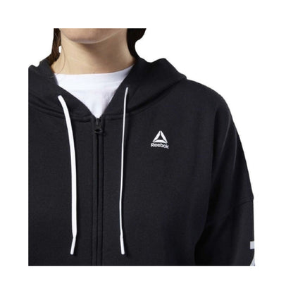 Reebok Women's Liner Logo Full Zip Hoodies - Chalk Lux Maroon Black