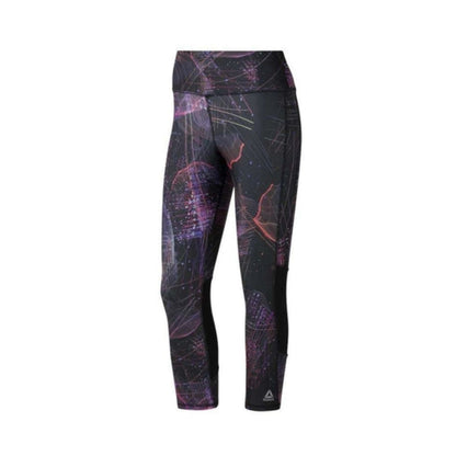 Reebok Women's One Series Running 3/4 Length Leggings - Black Regal Purple