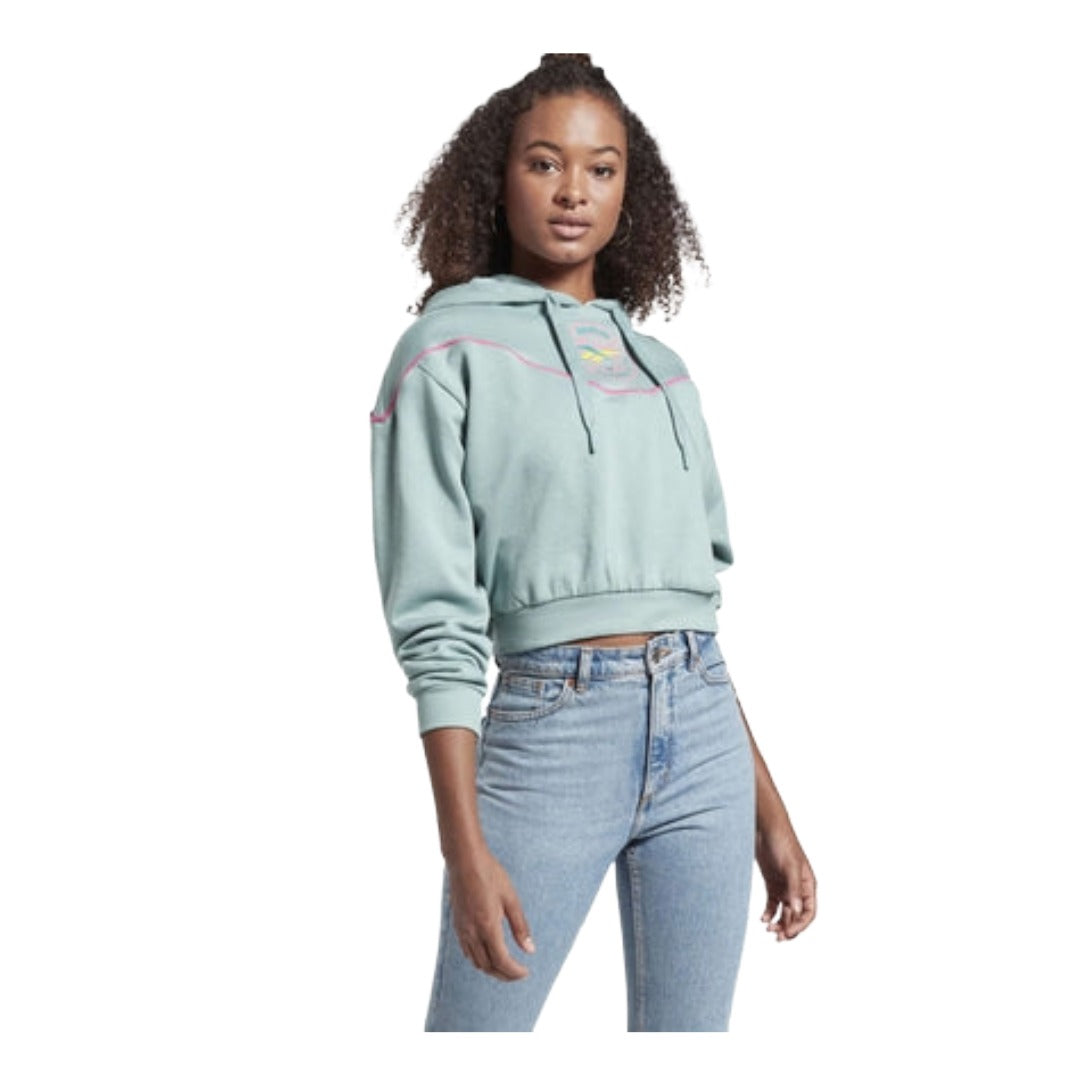 Women’s pullover hoodie featuring a soft fleece fabric, adjustable drawstring hood, kangaroo pocket, ribbed cuffs, and relaxed fit for everyday comfort and casual wear