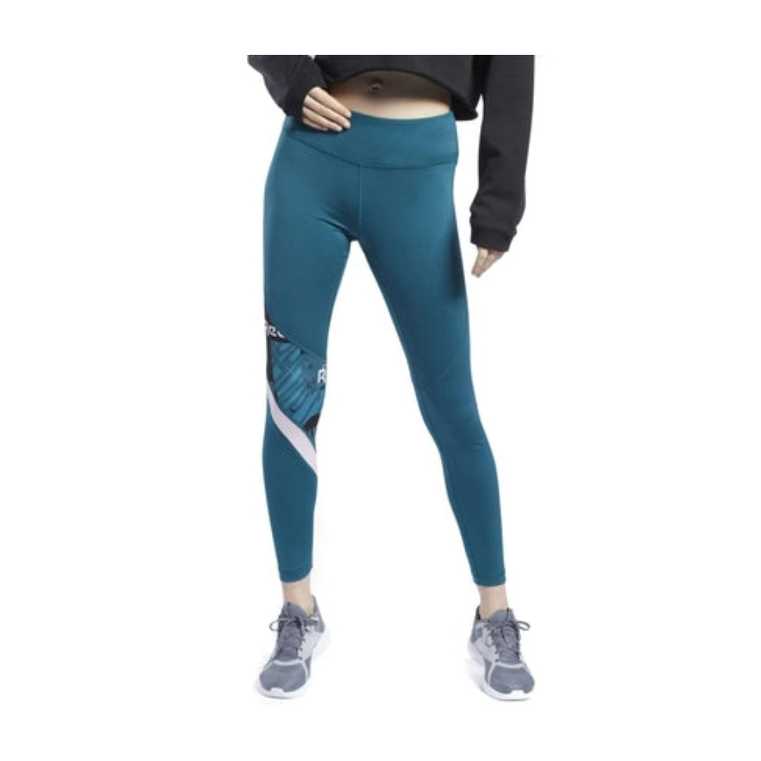 Reebok Women's Workout Ready Meet You There Tight - Heritage Teal