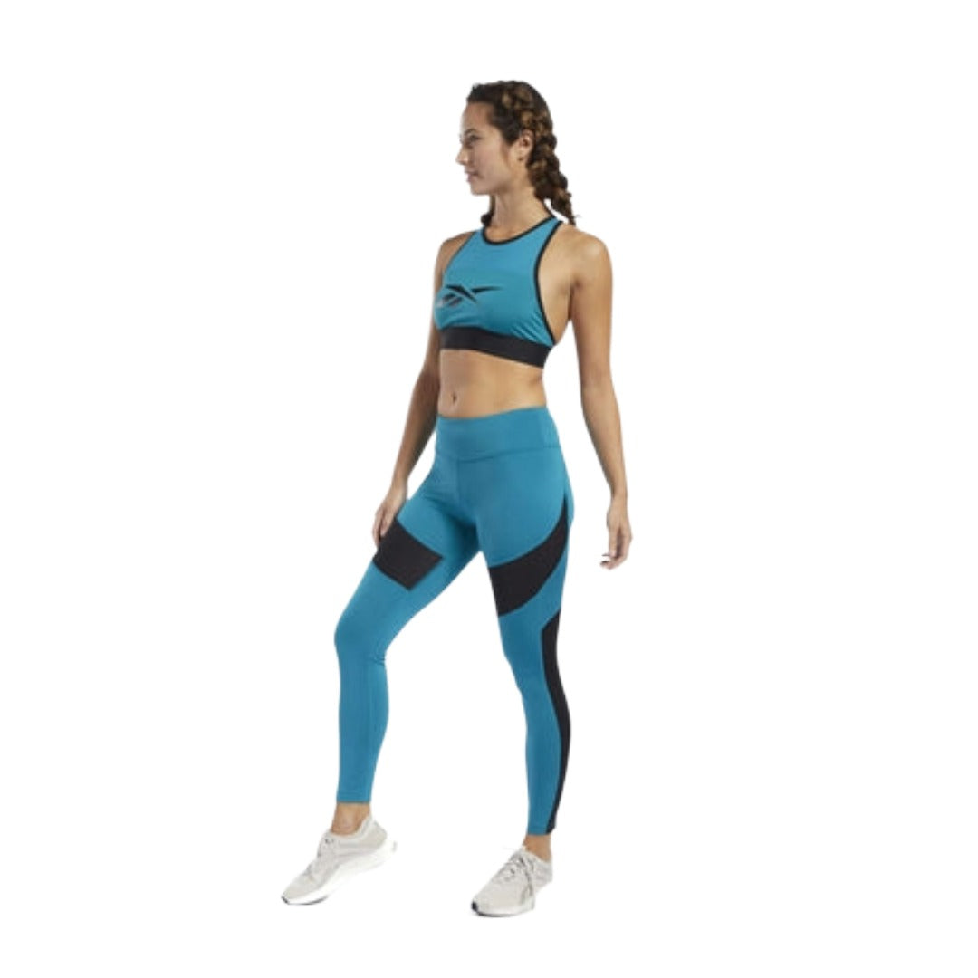 Reebok Women's Workout Ready Mesh Tight - Seaport Teal
