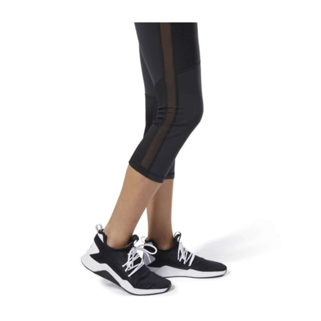 Reebok Women's Lux 3/4 Workout Mesh Tights - Black