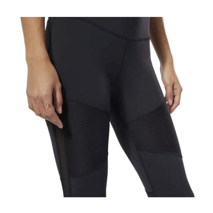 Reebok Women's Lux 3/4 Workout Mesh Tights - Black