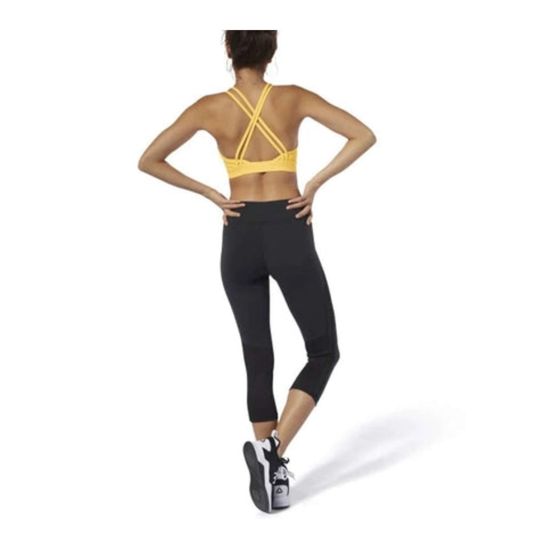 Reebok Women's Lux 3/4 Workout Mesh Tights - Black