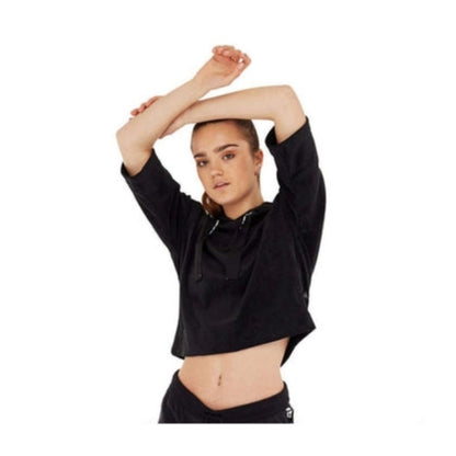 Reebok Women's Terry Cropped Hoodie - Black