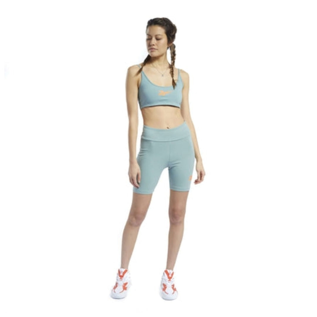 Reebok Women's Classic Vector Logo Bike Shorts - Green Slate