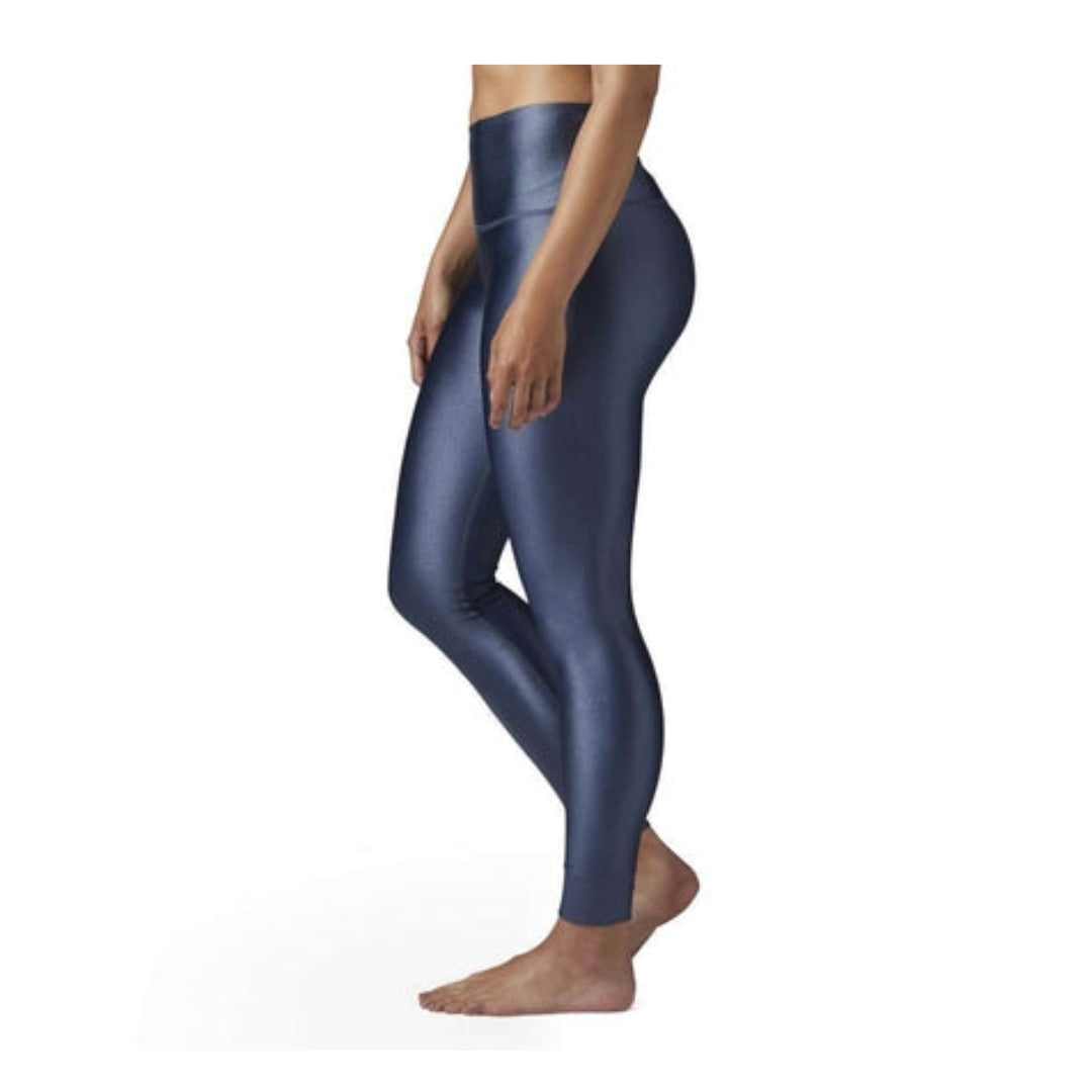 Reebok Women's Metallic High Rise Leggings - Smoky Indigo