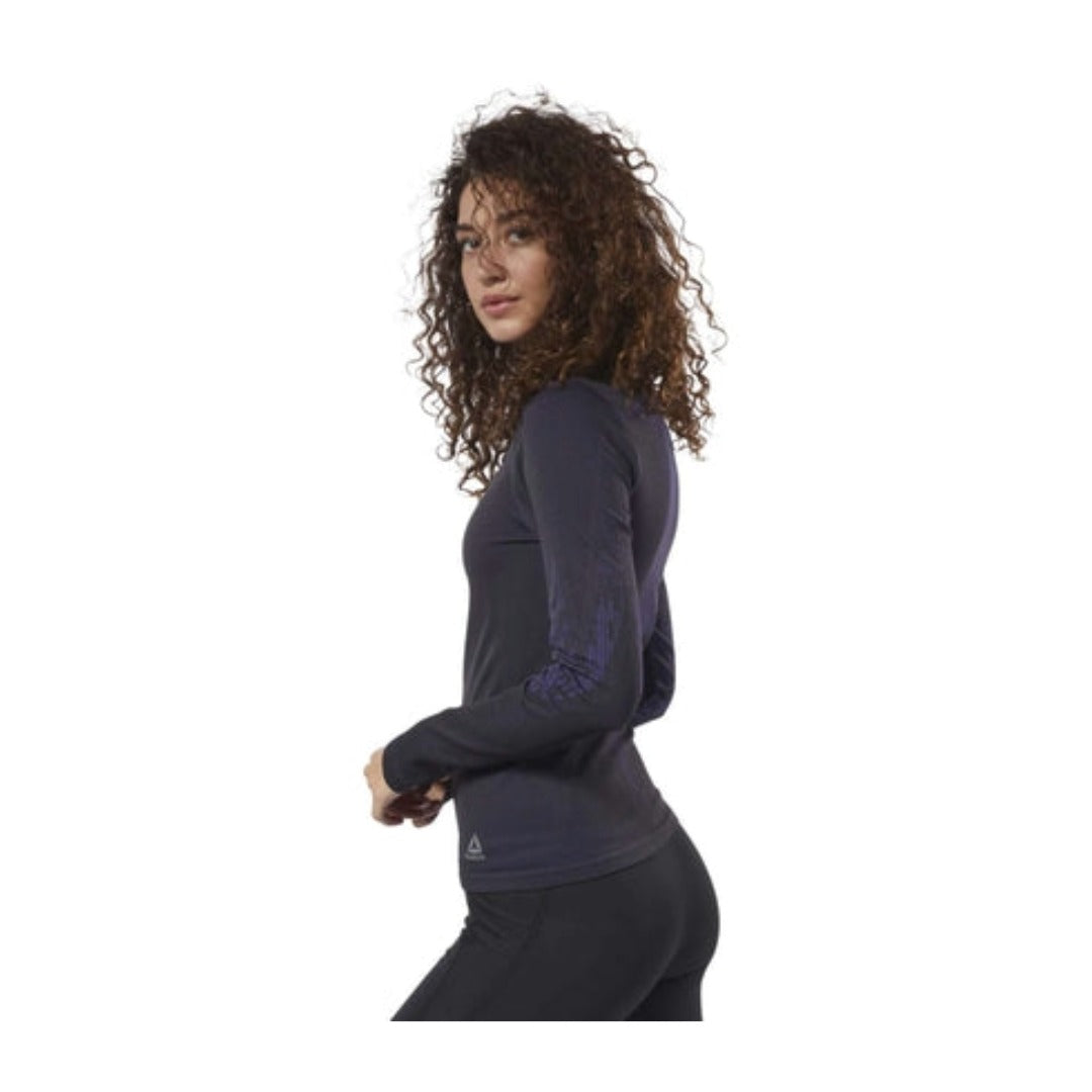 Reebok Womens Thermowarm Base Layer Top - Black Midnight Ink