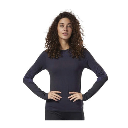 Reebok Womens Thermowarm Base Layer Top - Black Midnight Ink