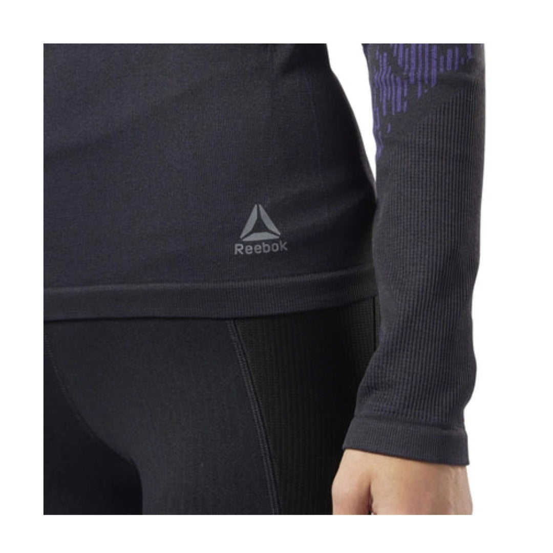 Reebok Womens Thermowarm Base Layer Top - Black Midnight Ink