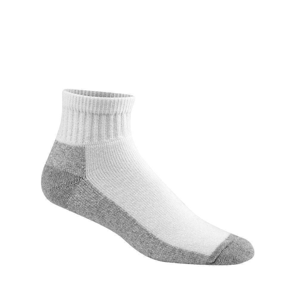 Wigwam At Work Quarter Crew Socks, 3 Pack , S1360, White/Grey 