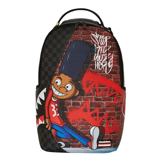 SPRAYGROUND Gerald Graffiti Reveal DLXSV Backpack showcasing vibrant graffiti design with zip compartments and padded straps for comfort and utility.










