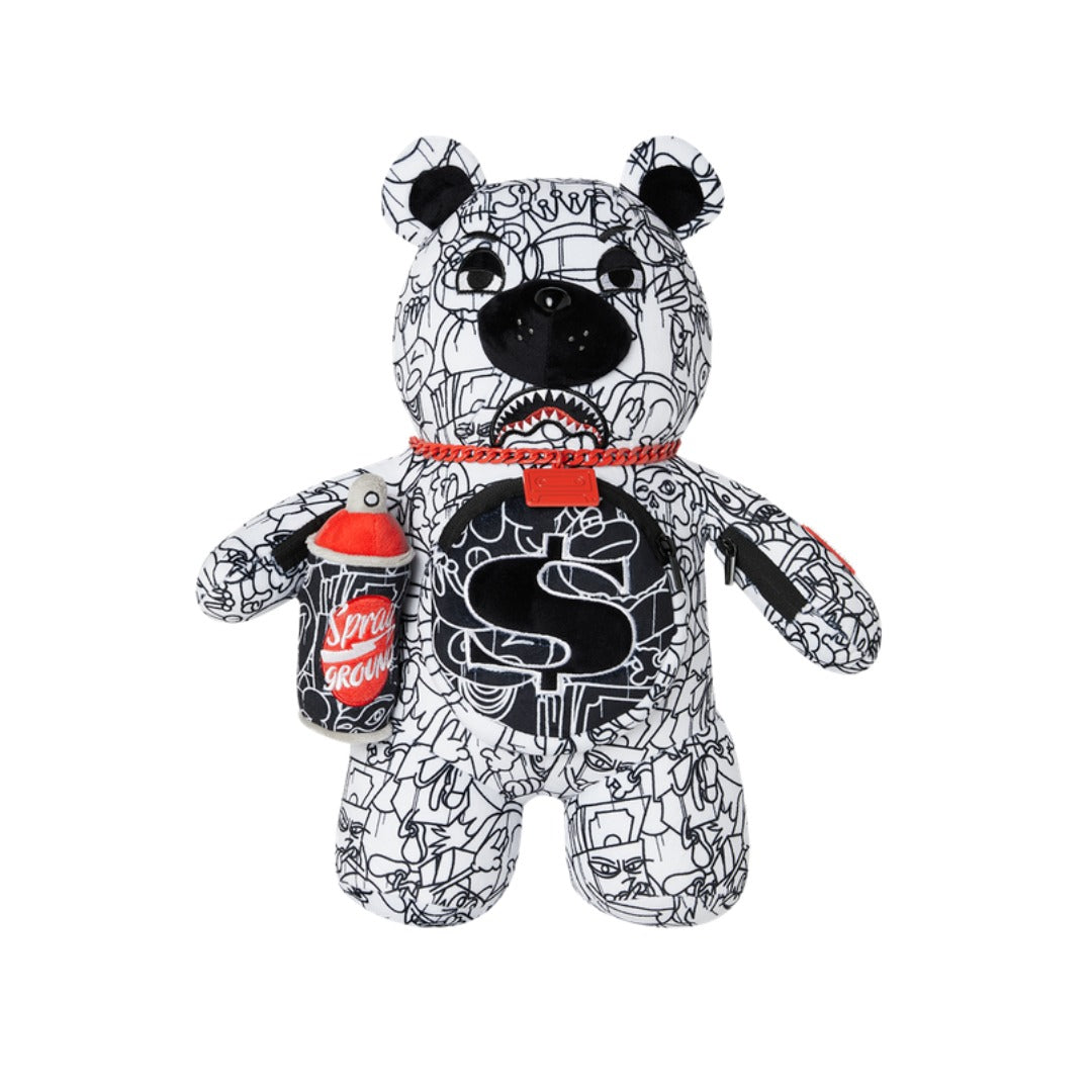 SPRAYGROUND W25 Plush Bear Mystery Pack featuring sealed packaging with collectible plush bear inside, part of limited-edition SPRAYGROUND bear series.