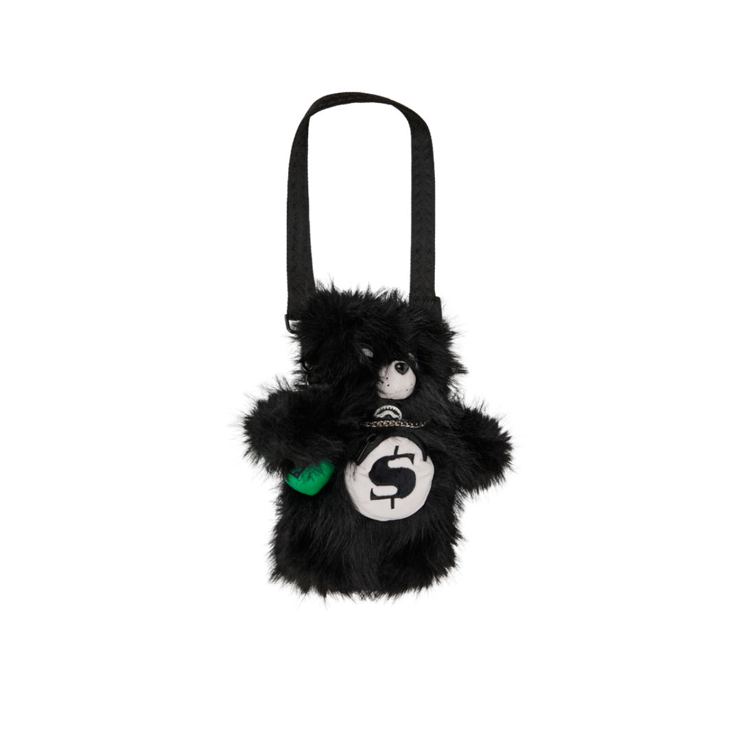 SPRAYGROUND Fur Cray Black Bear Cub Bag
