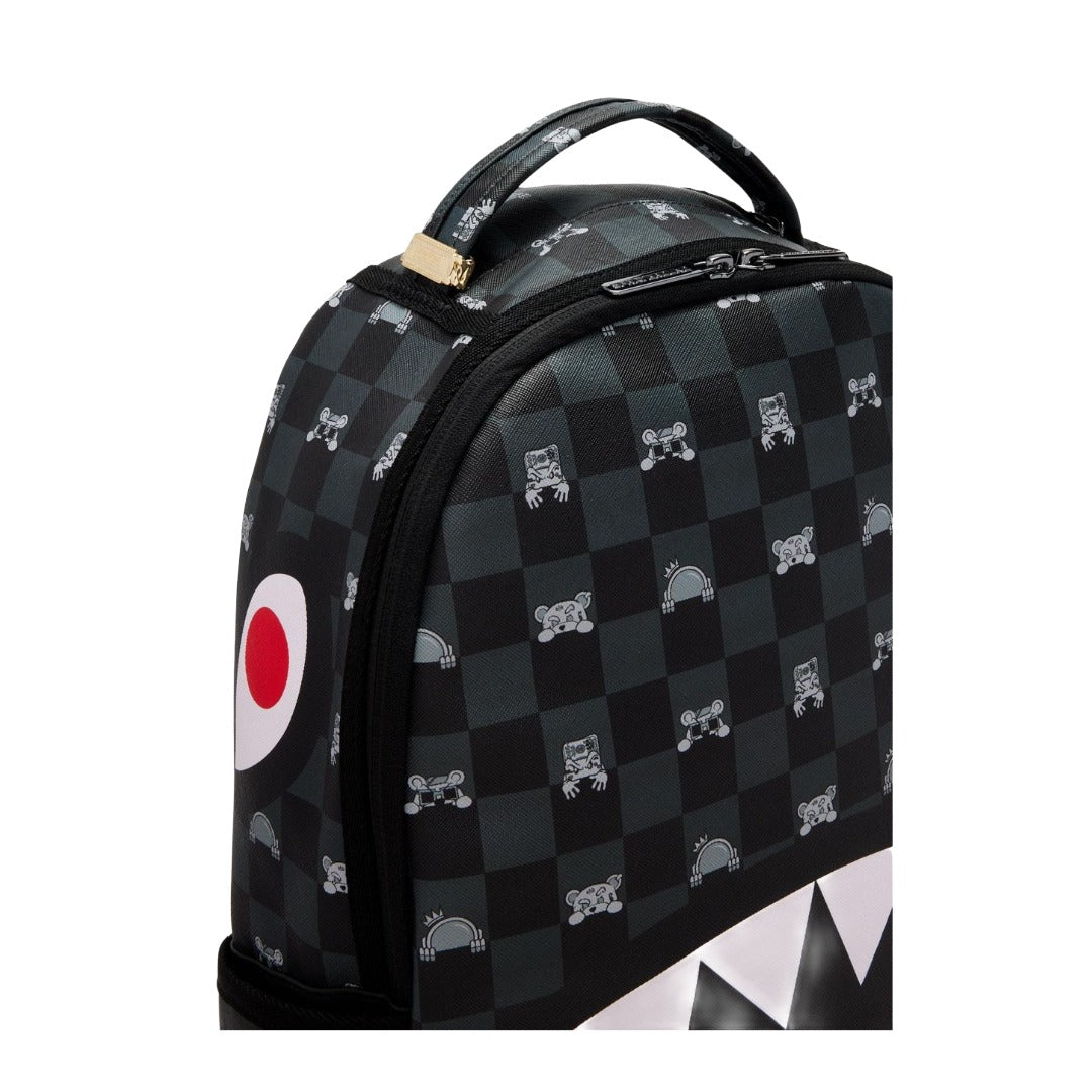 SPRAYGROUND Gray Peeking Character Check DLXSV Backpack
