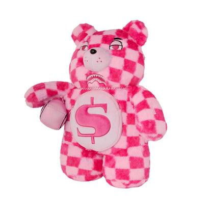 SPRAYGROUND Pink Fur Check Moneybear Backpack