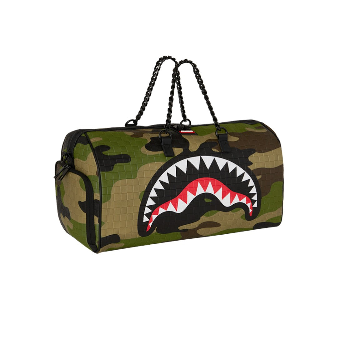 SPRAYGROUND Woodland Camo Check Chain Large Duffle