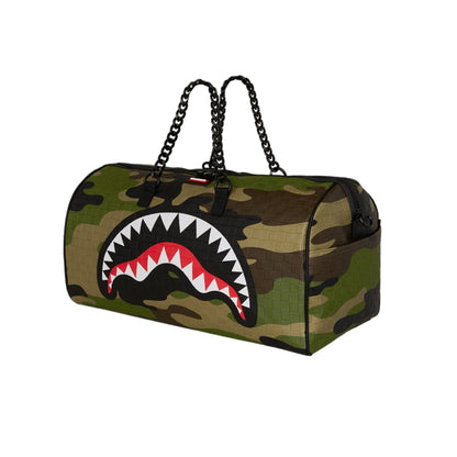 SPRAYGROUND Woodland Camo Check Chain Large Duffle