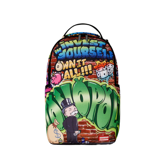 Sprayground Monopoly Graffiti Gold Rush backpack with Mr. Monopoly, gold graffiti accents, zippered pockets, and padded straps in black and metallic gold design.








Sprayground Monopoly Graffiti Gold Rush backpack with Mr. Monopoly, gold graffiti accents, zippered pockets, and padded straps in black and metallic gold design.














