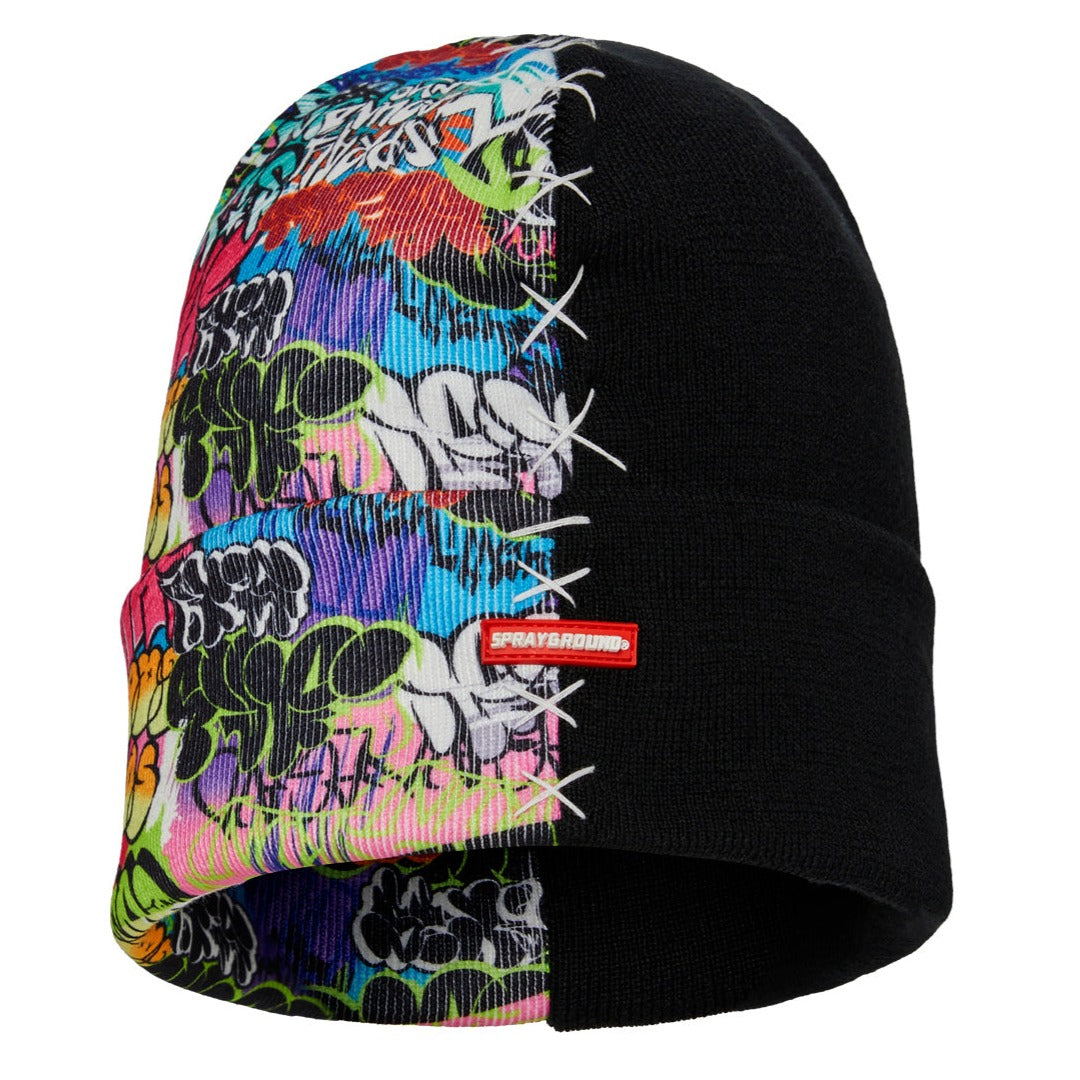 Sprayground Split Graff Beanie with graffiti-style split design