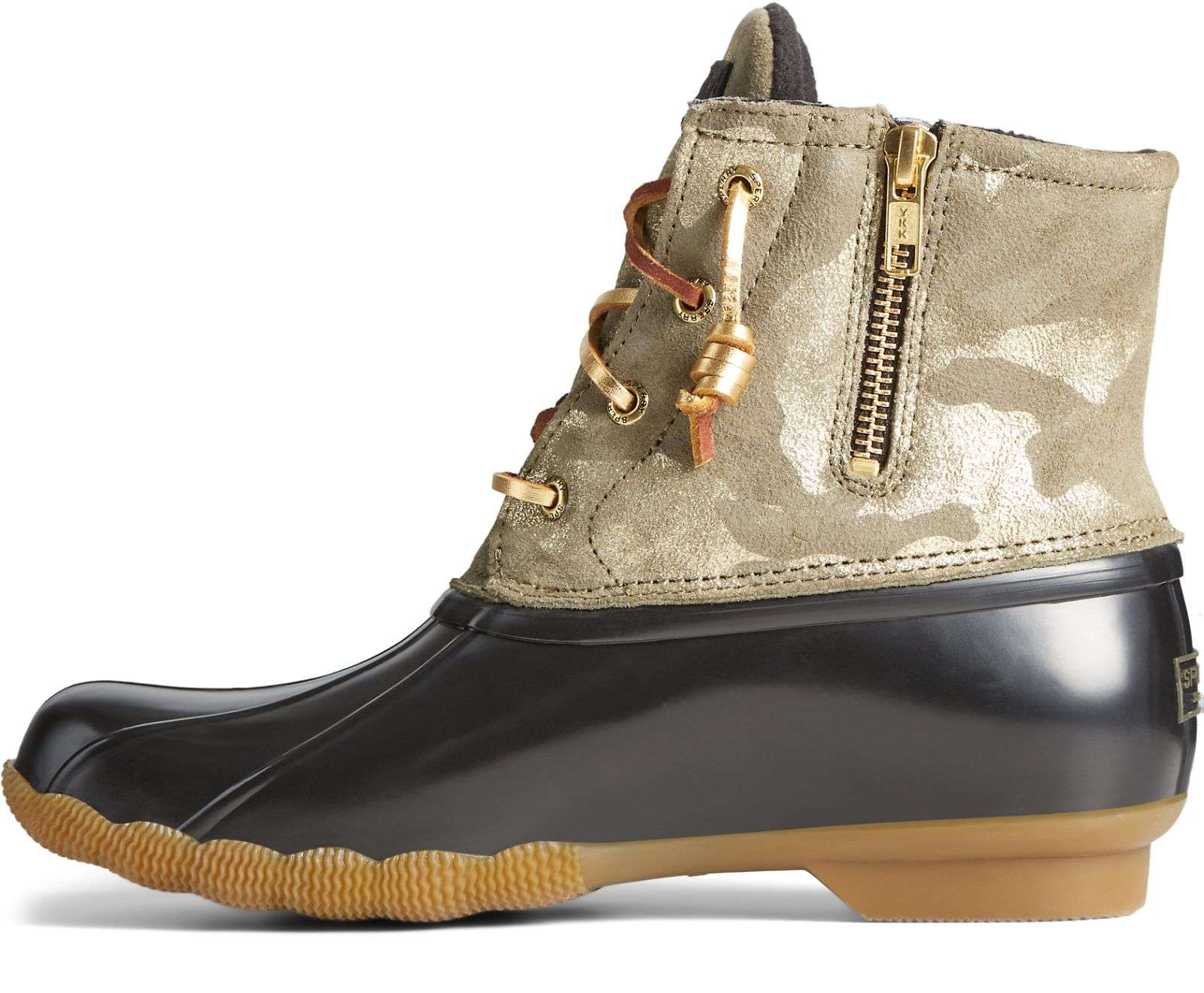 Sperry Women's Saltwater Metallic Camo Duck Boot STS86694 OLIVE