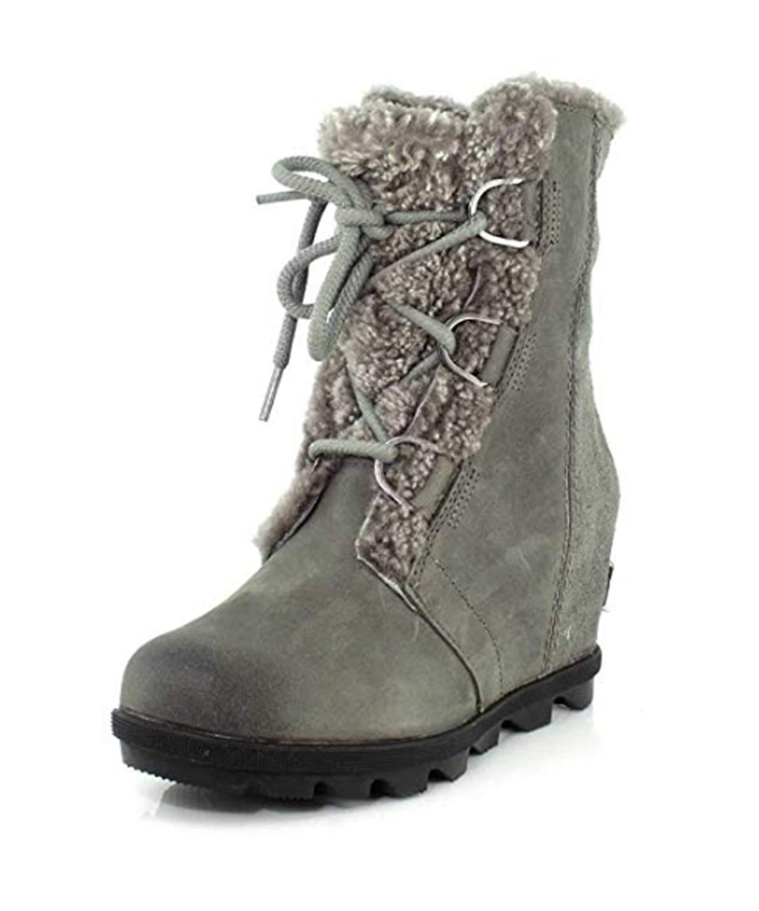 Sorel Women's Joan Wedge Shearling Boots (Quarry)