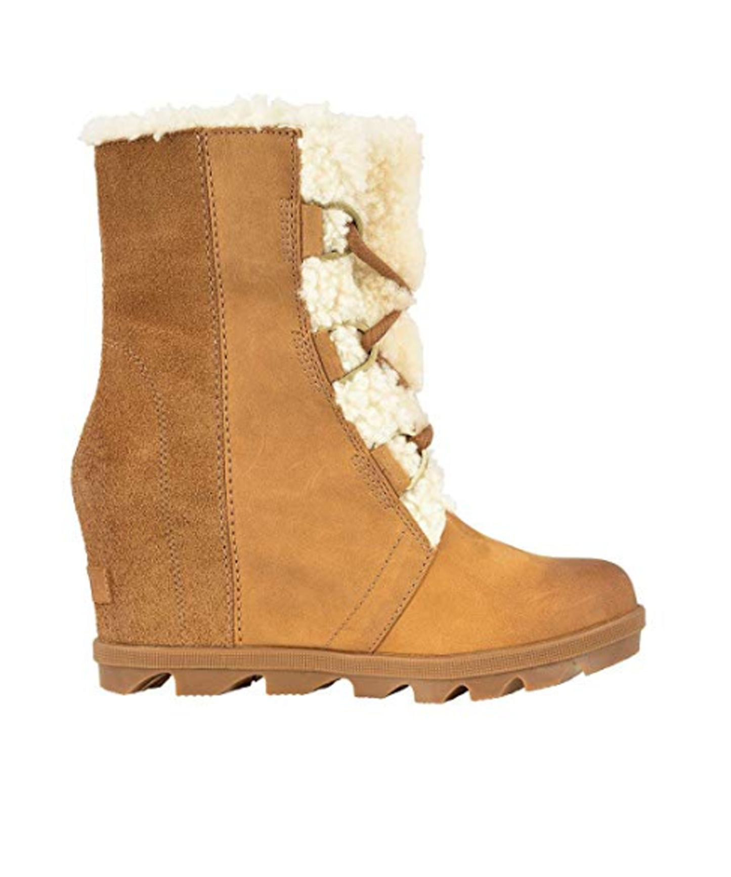 Sorel Women's Joan Wedge Shearling Boots (Camel Brown)
