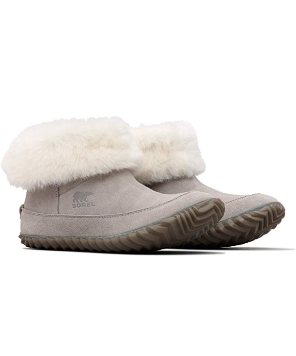 Sorel Women's Out 'N About Slipper Booties (Chrome Grey/Natural)