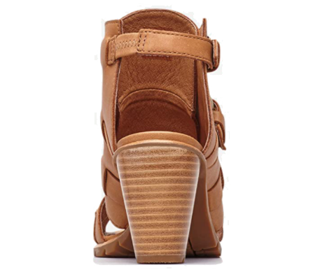 Sorel  Women's Nadia Buckle II Open Toe Wedge Sandals Carmel Brown