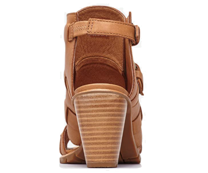 Sorel  Women's Nadia Buckle II Open Toe Wedge Sandals Carmel Brown