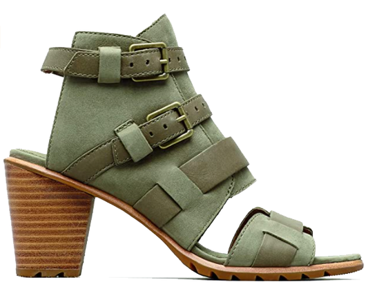 Sorel  Women's Nadia Buckle II Open Toe Wedge Sandals Sage