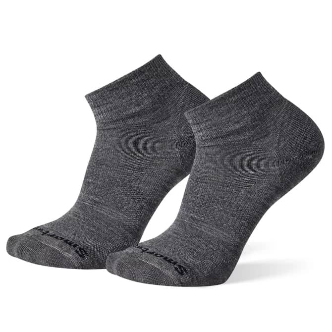 Lightweight athletic mini socks 2-pack featuring breathable merino wool construction, targeted cushioned comfort, and low-profile performance styling for active wear