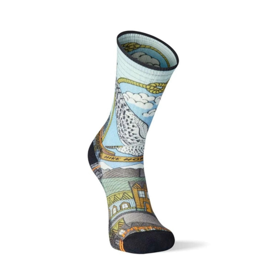 Smartwool Hike Light Cushion Print Crew Socks - Charcoal