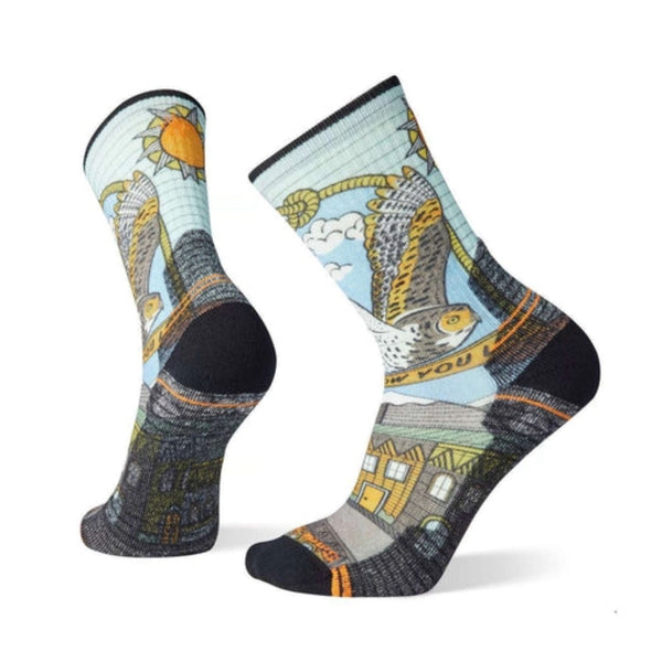 Smartwool Hike Light Cushion Print Crew Socks - Charcoal