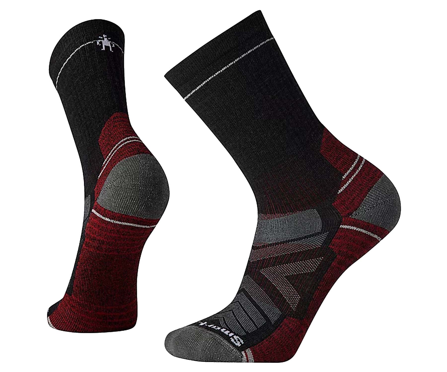 Unisex crew hiking socks featuring light cushioned merino wool construction, breathable trail comfort, and durable outdoor styling for hiking and trekking
