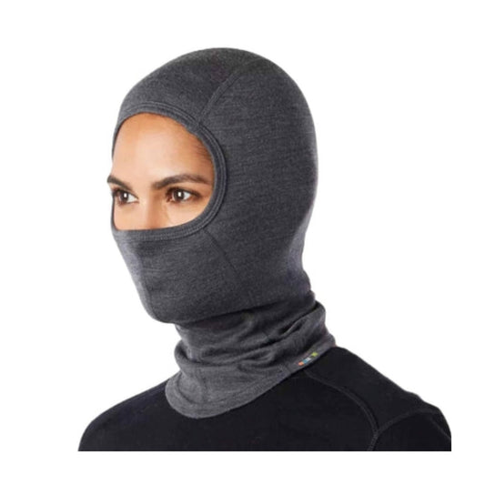 Unisex merino wool balaclava featuring full-face and neck coverage, breathable thermal warmth, and streamlined cold-weather protection for outdoor activities