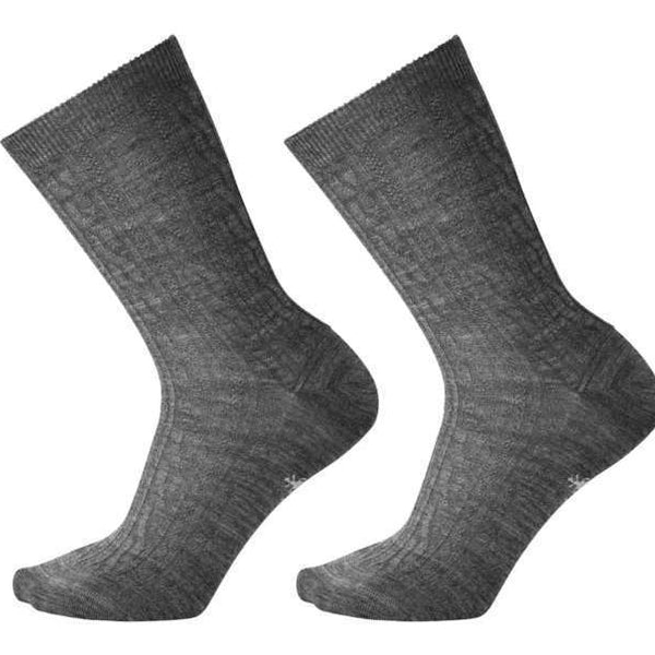 Women’s cable-knit crew socks 2-pack featuring soft merino wool construction, breathable cozy comfort, and classic textured styling for everyday casual wear